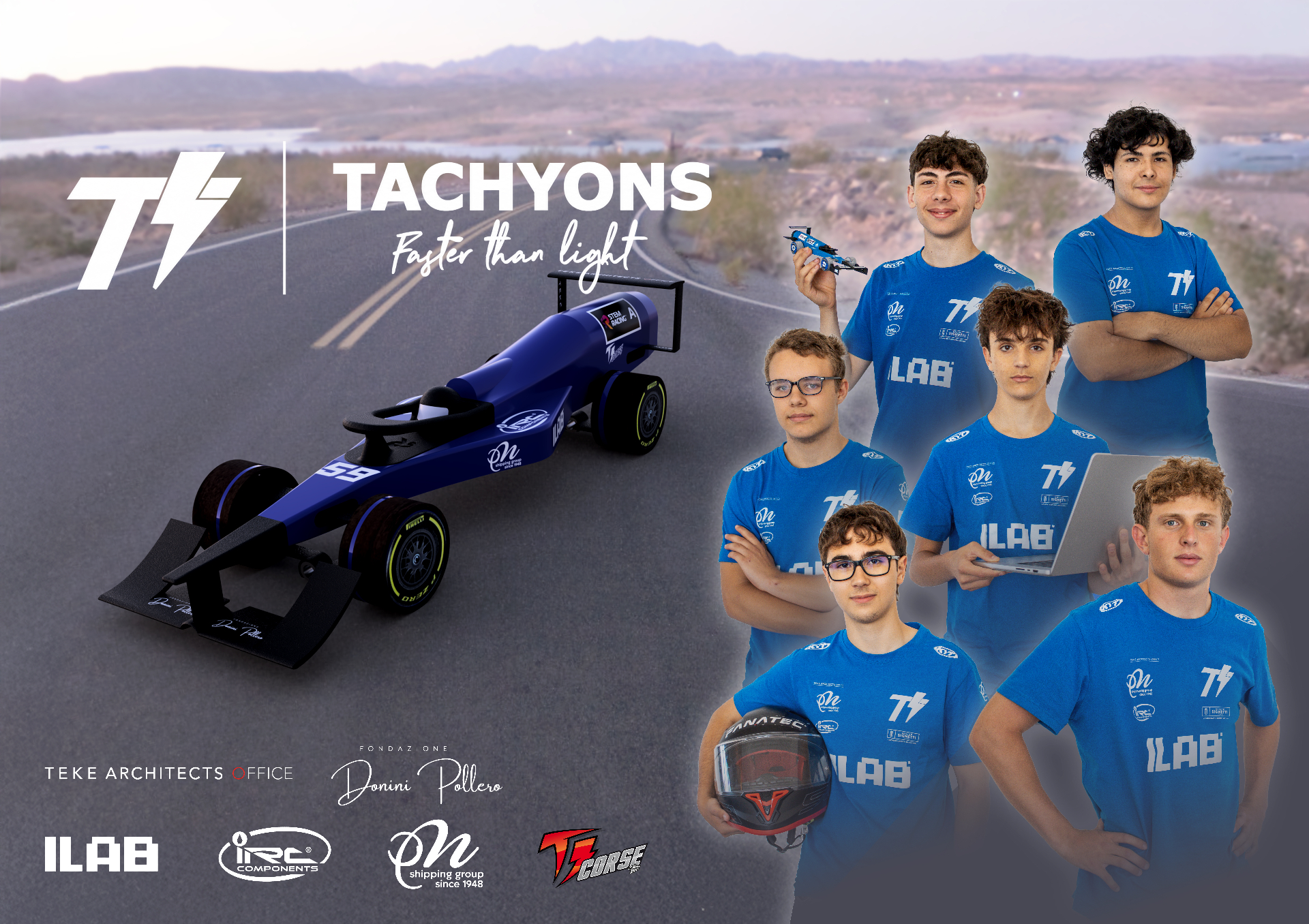 Tachyons team — Faster than light poster